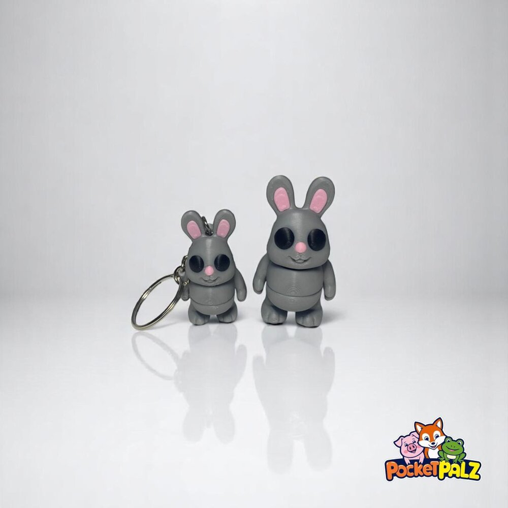 3D Printed Articulated Bunny Fidget Toy and Keychain